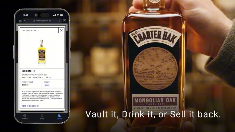 A frame from the BAXUS Vending Machine product sequence